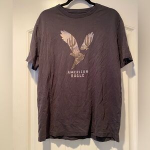 American Eagle Mens Gray Super Soft Photoreal Graphic Short Sleeve Tee Medium